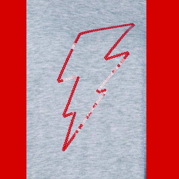 Heather Grey Cold-Shoulder Lightning Sweatshirt - Picture 4 of 4